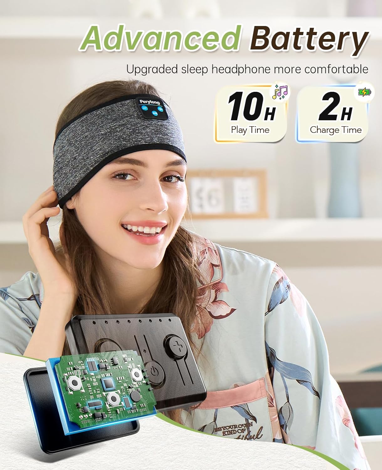 Elastic Bluetooth Headband with Built-In Headphone