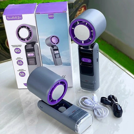❄️ Mini Turbo Rechargeable Fan with Digital Display