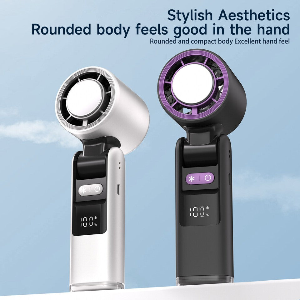 ❄️ Mini Turbo Rechargeable Fan with Digital Display